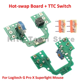 Плата кнопок материнской платы с горячей заменой мыши + микропереключатель TTC для игровой мыши Logitech G Pro X Superlight