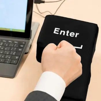 Креативный антистресс, Огромная клавиша Enter, Большая гигантская компьютерная клавиатура USB, Кнопка сброса давления, Подушка для офисного рабочего стола, средство для снятия стресса.