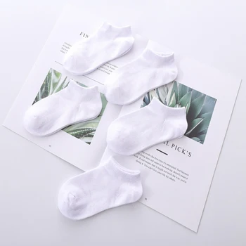 Детские Носки-лодочки Летние Белые Однотонные хлопчатобумажные Короткие Весенние Мягкие Детские Носки Прозрачные Аксессуары для одежды