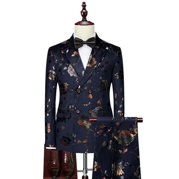 Осенне-зимний деловой повседневный костюм 2023, мужское пальто, комплект из двух предметов