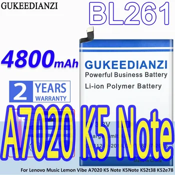 4750 мАч 4800 мАч BL287 BL261 для Lenovo Vibe K5 Note Lemon A7020a40 A7020a48 K52t38 K52e78 L38012/K9 note 6,0-дюймовый Аккумулятор