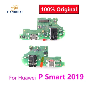 100% Оригинал для Huawei P Smart 2019 USB-порт для зарядки Док-станция для зарядного устройства, соединительная плата, гибкий кабель с микрофоном