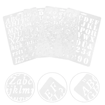8шт Трафаретов Трафареты с буквами Пластиковый трафарет для раскрашивания поделок с цифрами и знаками