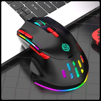 Перезаряжаемые компьютерные мыши для беспроволочных игр, бесшумная беспроводная связь Bluetooth, 2400 точек на дюйм, эргономичный USB Mause с подсветкой.