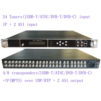24-полосный цифровой catv-модулятор dvb-s2/S к ISDB-T, 24-полосный тюнер ISDB-T к радиочастотному модулятору ISDB-T, головная станция телевизора для отеля / школы
