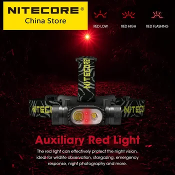 Светодиодная фара NITECORE HC68 2000 люмен, перезаряжаемая через USB, регулируемая фара, двухлучевой прожектор, литий-ионный аккумулятор 18650