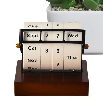 Вращающийся календарь обратного отсчета, настольный Вращающийся календарь на 2024 год с датой, неделей и месяцем, реквизит для фотографий, Компактный календарь, Подарки для кафе