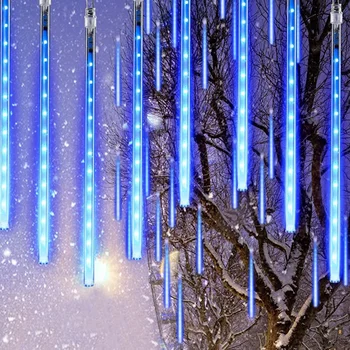 Thrisdar 50 см 288 светодиодных Рождественских огней Метеоритного дождя, падающих капель дождя, гирлянд-сосулек для праздничной вечеринки, домашнего патио на открытом воздухе