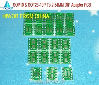 50 шт. / лот Шаг 0,95 мм SOT23-10P и шаг 0,5 мм SOP10P-DIP10 SMD Адаптер для DIP PCB Pinboard SMD Конвертер