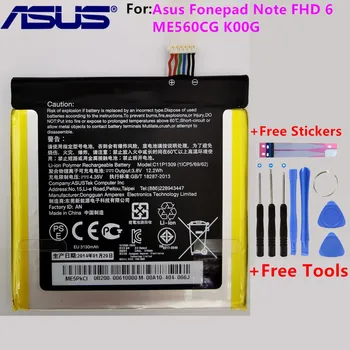 ASUS 100% Оригинальный 3130 мАч C11P1309 Аккумулятор Для Asus Fonepad Note FHD 6 ME560CG K00G Телефон Высокого Качества Аккумулятор + Бесплатные Инструменты