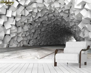 beibehang 3d пользовательские обои фреска цементная пещера расширение пространства фон обои домашний декор papel de parede 3d обои