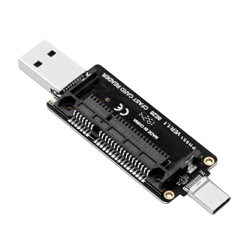 1 Шт Адаптер для чтения карт Cfast USB 3.1 Type A + C 10 Гбит/с Быстрый адаптер для чтения карт