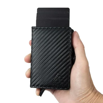 2023 Защита RFID Мужской кошелек из углеродного волокна металлический минималистичный кошелек для кредитных карт Тонкий алюминиевый кошелек для мужчин