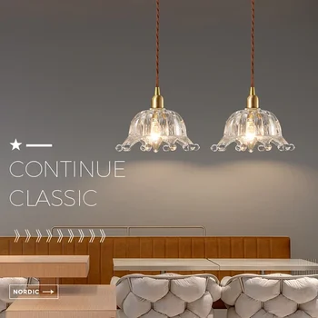Креативный подвесной светильник E27 в скандинавском стиле, люстры Enkele Kop Messing Glas для ресторана, бара, кофейни, кафе для домашнего декора