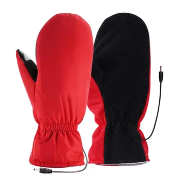 1 пара Мужских женских USB Зимних термальных лыжных перчаток с электрическим подогревом, Мотоциклетных спортивных перчаток, Сноубординга, Ветрозащитных походных теплых студенческих перчаток