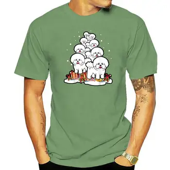 Футболка Bichon Frise Christmas Tree Merry Xmas-Мужская футболка-Черный