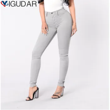 Новые поступления 2024 года, модные женские джинсовые узкие брюки, джинсы-стрейч с высокой талией, Тонкие джинсы-карандаш, женские повседневные джинсы y2k Уличная одежда