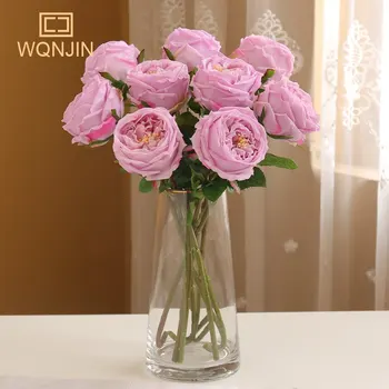 45 см Высококачественная увлажняющая роза, искусственный цветок, свадебное украшение для дома, настоящие розы, поддельный цветок, подарок на День Святого Валентина
