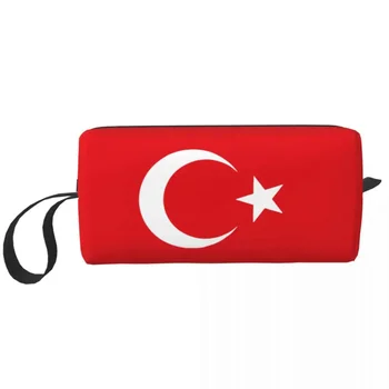 Сумки для макияжа с Турецким флагом Turkiye, Турецкая Мужская Косметичка, Стильный Чехол-органайзер для макияжа для путешествий