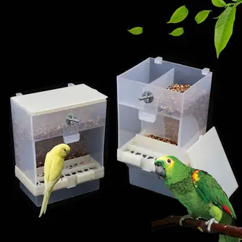 1 комплект кормушки для птиц, съемная прозрачная пластиковая кормушка, контейнер для домашних птиц, подвесная автоматическая кормушка для попугаев, садовые принадлежности 먹이그릇
