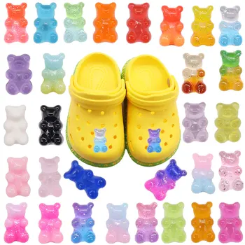 Горячие продажи, 1 шт., разноцветный мишка из смолы, пуговицы для обуви, детские Аксессуары, сделай сам, Крок Джибз, подарок на день рождения