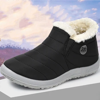 Зимние ботинки мужские, теплая меховая Мужская обувь, плюшевые зимние ботинки для мужчин, Мужская обувь, водонепроницаемые мужские ботинки, Повседневная обувь, Рабочая обувь