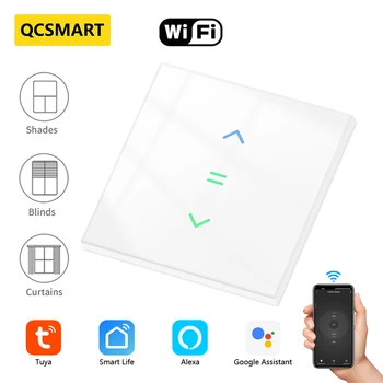 QCSMART Tuya Smart Life WiFi Шторы, жалюзи, переключатель рулонных жалюзи, переключатель двигателя, подсветка, управление приложением, Google Home Alexa Voice