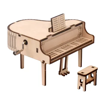 Деревянное пианино с рукояткой, Музыкальная шкатулка 