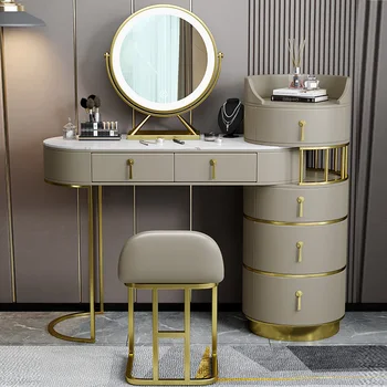 Итальянский высококлассный роскошный туалетный столик rock plate простой современный туалетный столик для спальни с многофункциональным хранилищем 
