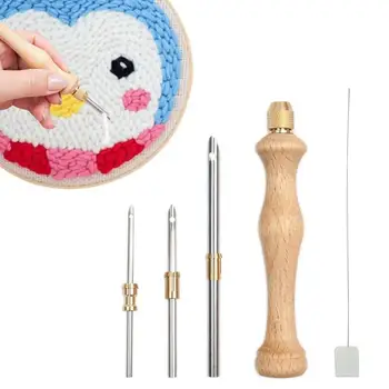 Перфораторная игольчатая ручка Волшебный набор ручек для вышивания Набор игл для вышивания DIY Craft Рукоделие Перфораторная игла для вышивания аппликаций