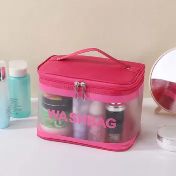 Женская дорожная сумка из ПВХ большой емкости, водонепроницаемая косметичка, косметический органайзер, сумка для туалетных принадлежностей, косметическая сумка для хранения