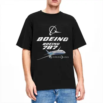 Самолет Боинг 787 Dreamliner для мужчин и для женщин футболки товары новинка тройники с коротким рукавом футболки из чистого хлопка плюс размер топы 