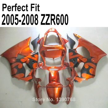 Комплект обтекателей из АБС-пластика для Kawasaki ZZR600 2005 2006 2008 05 07 08 ярко-оранжевые обтекатели TP37