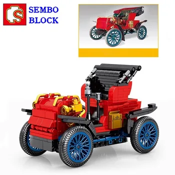 Строительный блок SEMBO Duria L-типа, собранная модель ретро-автомобиля, фигурка из серии 