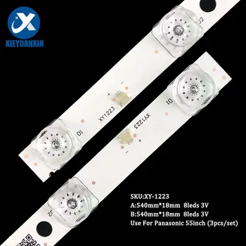 Новые 20 шт./компл. 540 мм ТВ подсветка светодиодная лента для Panasonic 55 дюймов 8 + 8led квадратный объектив TH-55CX700H TX-55CX750e TB5507U V0_01 V1_01