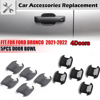 Рифмующиеся 5шт Наклейки на дверную ручку чаши автомобиля Подходят для Ford Bronco 2021 2022 4-дверные автомобильные аксессуары ABS Защита от царапин