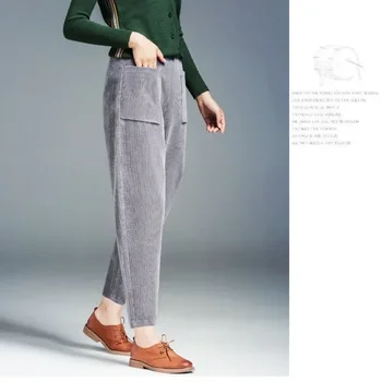 Осенне-зимние женские Новые модные Элегантные однотонные повседневные универсальные брюки в стиле Вестерн Харлан для пригородных поездок.