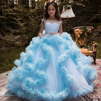 Детское свадебное платье для торжественного выступления без рукавов, день рождения 1 июня, пышное длинное платье принцессы