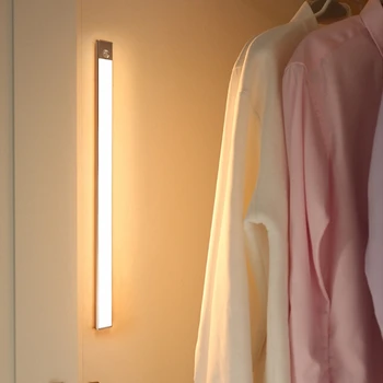 Ультратонкая светодиодная лампа с интеллектуальным распознаванием человека, лампа с магнитной полосой, USB-лампа для настенного шкафа, лампа