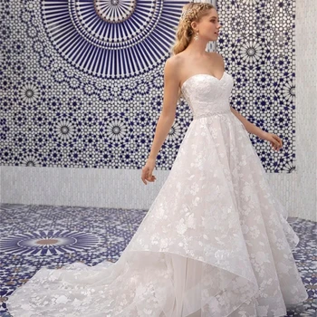 Роскошный магазин Свадебное платье для женщин 2024 Элегантное Трапециевидное С Аппликациями Без Бретелек Романтическое Свадебное платье длиной до пола Vestidos De Novia