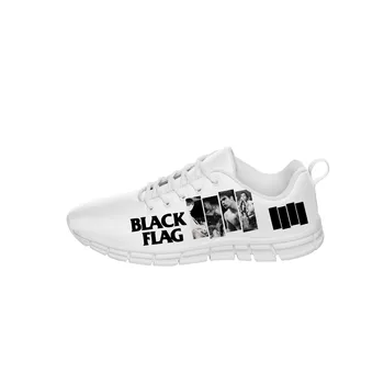 Кроссовки рок-группы BLACK FLAG, мужские и женские повседневные тканевые туфли для подростков, парусиновые кроссовки для бега, дизайнерская легкая обувь с 3D-принтом.