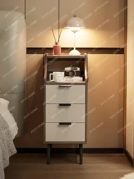 Простой Узкий Прикроватный столик Lin Стеллаж для хранения Прикроватной тумбочки в спальне Небольшая Мебель для хранения