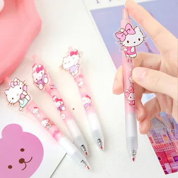 Sanrio Hello Kitty 36шт Гелевая ручка для печати патчей 0,5 мм Черная Студенческая ручка для подписи Gao Yan Канцелярские принадлежности New School Office Оптом