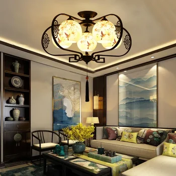 Новый потолочный светильник в китайском стиле для гостиной 2023 года, Новые современные простые лампы для всего дома, дзен-лампа для спальни в китайском стиле