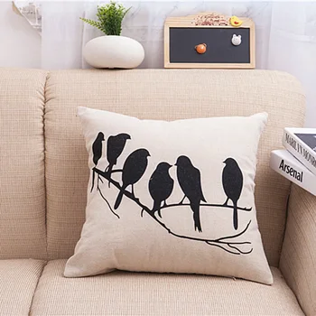 Много черных птиц, хлопчатобумажный льняной чехол 45X45 см, поясная наволочка, кресло для гостиной, диван, украшение для дома