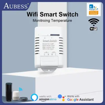 WiFi eWeLink 16A Smart Switch Переключатель контроля температуры и влажности Беспроводное управление приложением eWeLink Работа с Alexa Google Home
