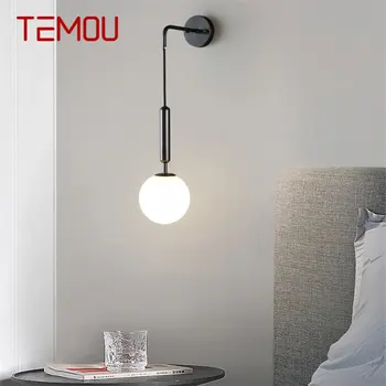 TEMOU Современный латунный светильник-бра для помещений, простой Креативный Медный настенный светильник для домашнего декора спальни