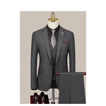 Сшитое на заказ свадебное платье Жениха, Блейзер, брюки, деловые классические брюки высокого класса SA08-64599