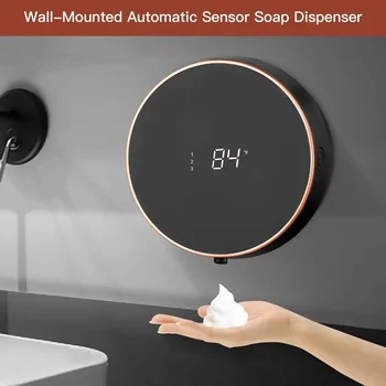 Электрический автоматический дозатор пены для мыла со светодиодным дисплеем температуры Интеллектуальная Кухонная настенная жидкость для мытья рук USB Инфракрасный