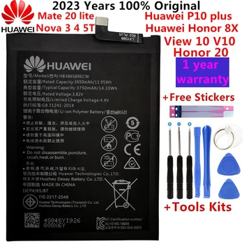 100% Оригинальный Hua Wei 3750mAh HB386589ECW Для Huawei Honor 8X View 10 Mate 20 Lite P10 Plus P10Plus Nova 3 4 5T Аккумулятор Batteria